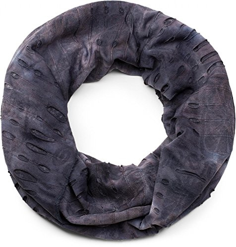 styleBREAKER snood rond avec imprimés batik délavés, style vintage effet usé, écharpe, tissu, unisexe 01017040, couleur:Bleu nuit
