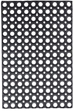 douceur d'intérieur, Tapis Rectangle (40 x 60 cm) Amaury Noir, Caoutchouc