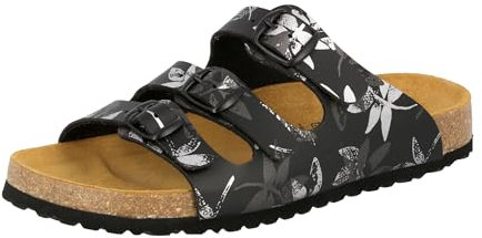 Lico Bioline Leave Damen Pantoletten, Schwarz, 40 EU