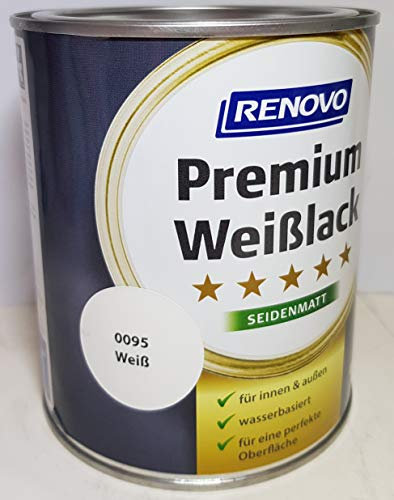 0.75 Liter RENOVO Premium Buntlack seidenmatt, RAL 0095 Weiss