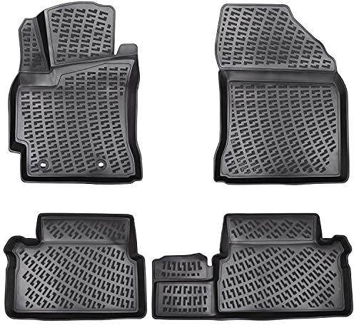 Elmasline 3D Gummimatten Set für Toyota RAV4 4. Gen. (2013-2018) | Fußmatten Set mit hohem Rand - Zubehör