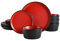 Gibson Soho Lounge 131520.12R Soho Coupe Dinnerware Set, Stoneware, Red