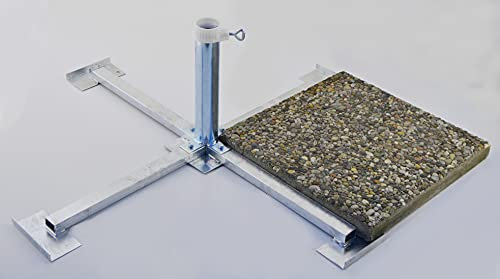 FEUERVERZINKTER Sonnenschirm - PLATTENSTÄNDER ohne Platten für 55 er STÖCKE - 50er Platten - Made in Baden Württemberg