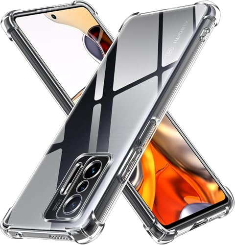 iVoler Cover per Xiaomi 11T 5G / Xiaomi 11T Pro 5G, Custodia Trasparente per Assorbimento Degli Urti con Paraurti in TPU Morbido, Sottile Morbida in Silicone TPU Protettiva Case
