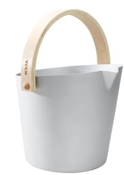 Tylö Saunakübel Brilliant Silver Grey, gefertigt aus eloxiertem und sandgestrahltem Aluminium