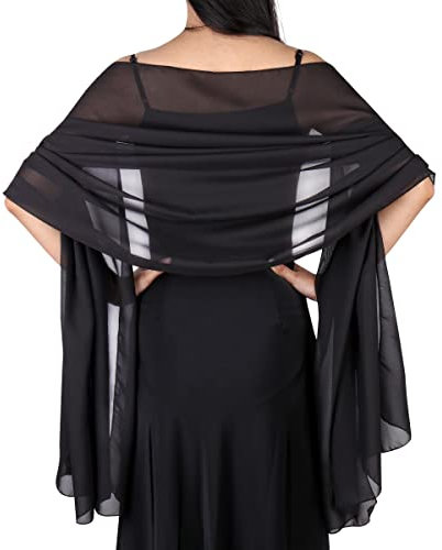 Ladiery Sheer Chiffon Tücher und Wraps für Abendkleider, Damen leichter weicher Schal für Hochzeit Braut Schultertuch