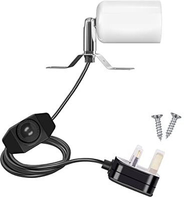 Luxvista Ceramic Reptile Heat Lamp Holder with Dimmer Switch, E27 100W 180°Rotatable Lamp Socket and Heating kit for Pets 1.8 Meters UK Plug AC 220-240V (NO BULBS)
