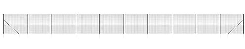 vidaXL Clôture en Treillis métallique et ancrage Anthracite 2x25 m