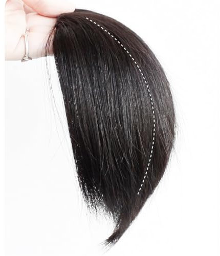 Menschliches Haar Flauschige parietale Pads Einteiler Zwei Clips für Frauen Haarausfall Haarteil Haarverlängerung (12 Zoll 2ps,Natürliches Schwarz)