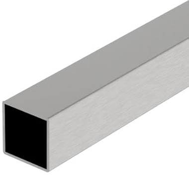 Sellon24® Edelstahl Rohr Quadratrohr 100-300cm Geländer Rohr ECKIG Vierkantrohr Geländerpfosten Balkon 40 x 40 x 2,0 mm - AISI 304 geschliffen K320 (Länge: 100cm)