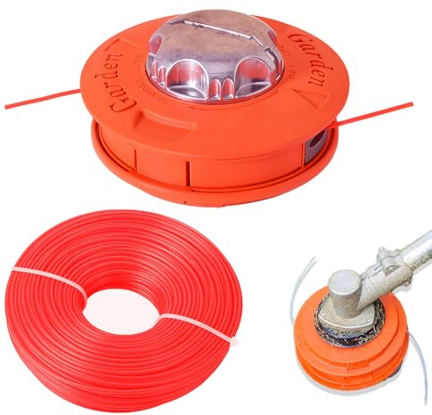 SilverChry Cortacésped Cabezal de Corte, con Rosca Izquierda M10, Cabezal Roscado Easy Load & Go Es Adecuado para Cortadoras de Césped de Nailon de 2,4 Mm y 30 m (Color de Cuerda Aleatorio)