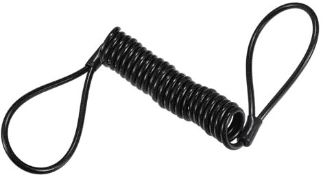 QUARKZMAN Schwarzes Motorrad-Bremsscheibenschloss-Kabel, universeller Diebstahlschutz für Räder - Packung mit 1