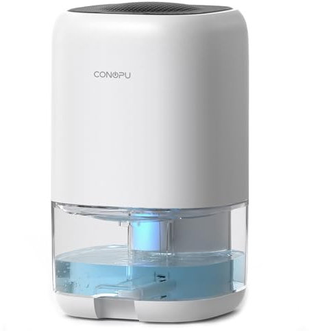 CONOPU Luftentfeuchter 1000ML Elektrisch, Peltier Technologie Update, Automatische Abschaltung, 7 Farbiges Licht, Tragbar, Ultra Leise für Badezimmer, Schlafzimmer