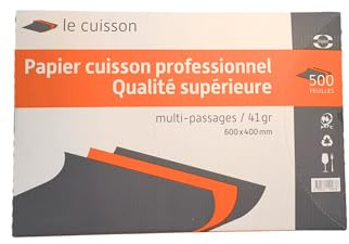 500 Feuilles de Papier de Cuisson Siliconé 40x60 cm - Double Face, 41 g/m², Multi-Cuissons