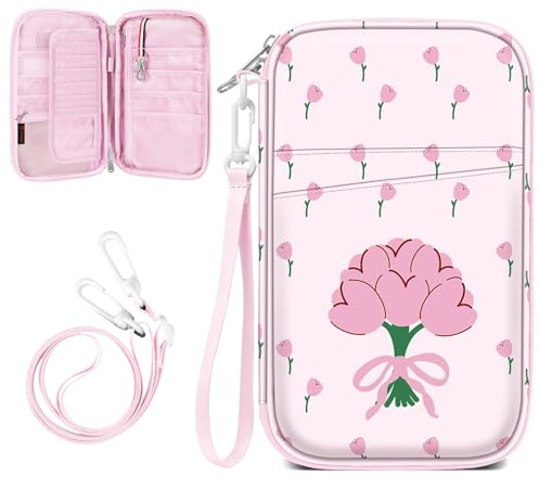 FINTIE Reisepass Tasche Familie Reiseorganizer RFID-Blockier Reisepasshülle | Ausweistasche Dokumente 6 Pässe für Damen und Herren,