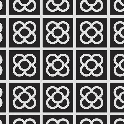 Decorera Azulejos de Vinilo Panot Barcelona para Pegar en Baldosas Muros | Pegatinas Decorativas Estilo Modernista | Resistentes a Agua Grasa | Ideal en Cocina Baño | Pack 20 Uds. (15 x 15 cm, Black)