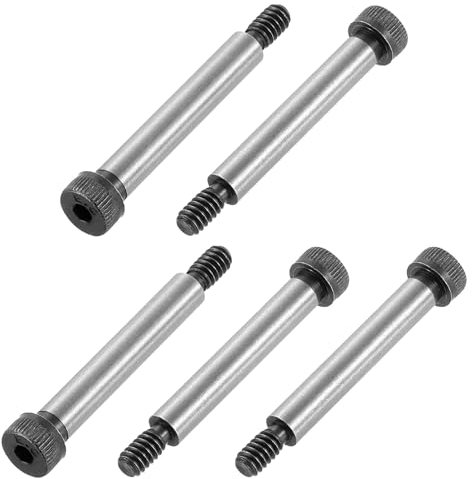 sourcing map Alloy Steel Hexagon Socket Head Shoulder Screws Bolts, 1-1/2 Shoulder Length, 1/4 Shoulder Dia, #10-24 Thread, 5pcs