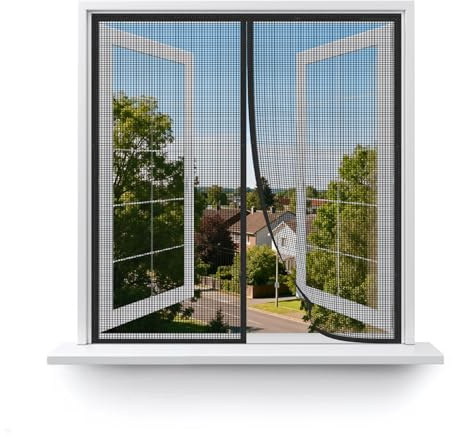 MAGICDOOR Zanzariera Magnetica 60x120cm-Nero in Vetroresina | Maglia Fine Magnete Potente Zanzariere Magnetiche per Porte Finestre Tenda Zanzariera Porta per Camera da Letto Balcone