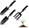 Juego de Herramientas de jardinería 3 Piezas – Set Profesional de Acero Inoxidable con Mango ergonómico – Herramientas de jardín para Flores, Plantas, balcón y huerto