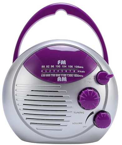 Radio de ducha portátil: impermeable impermeable, radio al aire libre, impermeable de radio al aire libre | Impermeable AM ​​FM Batería que funciona con la batería pequeña receptor de transmisión y al