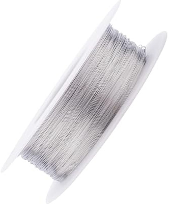 Alambre de acero inoxidable 304 - Calibre 0,04mm, Longitud 328ft, Suave, Inoxidable, Hilo de una sola hebra, Alambre para ataduras, Alambre para manualidades(0.05mm X 100M)