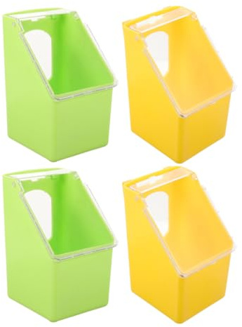 FONDOTIN 4Pcs Pigeon Feeder Hanging Bird Food Container Cover for Outdoor Use with Health Grit Box and Large Capacity