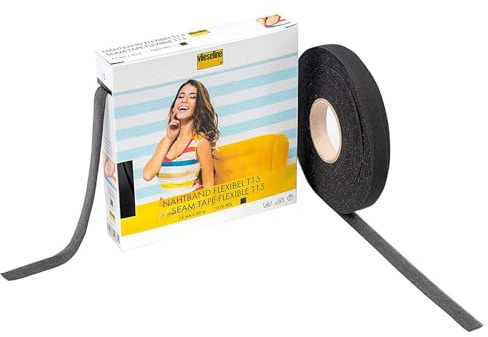 Vlieseline 231052 Nahtband, Plastic, Schwarz, 50 Meter Länge x 15 mm Dicke