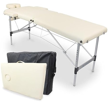 Mobiclinic®, Klappbare Massageliege, Aluminium und Kunstleder, Höhenverstellbar, CA-01 Light, Kopfstütze, 2 Teile, 186x60cm, Physiotherapie-klapptisch, 150 kg, Tragbar, Tragetasche