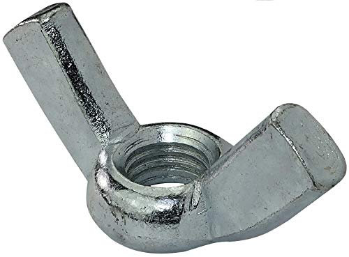 AERZETIX - Set di 5 - Dadi con alette/orecchie - Dado a farfalla - Acciaio zincato - Filettatura M14 metrica femmina - Fai da te - Colore argento - C45460