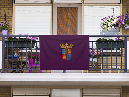 Oedim Bandera de Palencia Sin Palo | 150x85cm | Reforzada y con Pespuntes | Bandera con 4 Lazos y Resistente al Agua