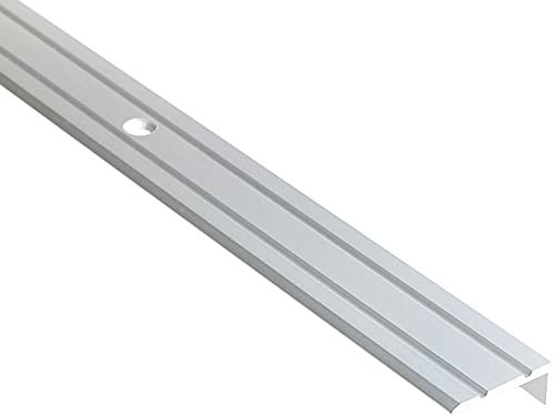 DQ-PP Profilé d'angle - Dimensions : 25 mm x 10 mm percé avec vis - Argent - 200 cm - Aluminium - 2 m - Barre d'angle - Profilé de finition - Profilé d'escalier