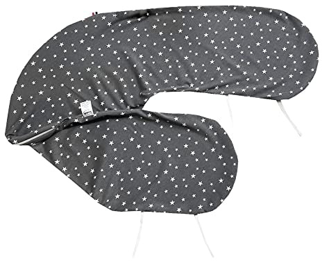 Funda para cojín de lactancia, 170 cm, con cremallera, 4 lazos para facilitar la lactancia del bebé (nuit étoilée)