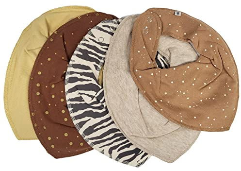 Pippi Babywear Halstücher - Baby Dreieckstücher/Lätzchen 5er Pack (*Dots + Zebra)