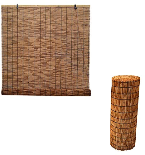 D2FASHION Bambus Jalousie, Bambus Rollo, Schilfvorhang, Belüftung/Beschattung/Lange Lebensdauer, Hochwertiges, Partition, Rollenfarbtöne, Für Innen-/Hof-/Garten-/Korridordekoration