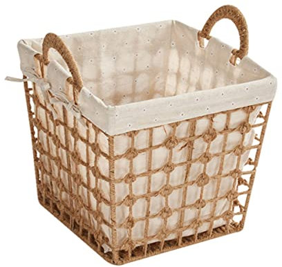 Cabilock 1 Pc Cesta De Ropa Tejida Pequeñas Cestas De Almacenamiento Cesto De Ropa Decorativo Cesto De La Ropa Cesta De Almacenamiento De Juguetes Tejida Jacinto Paño Familiar Percha