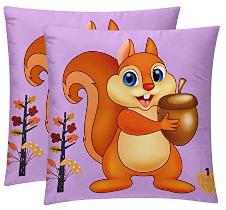 TBOUOBT Set mit 2 dekorativen Kissenbezügen, Kissenbezug für Sofa, Schlafzimmer, Auto,Tier Cartoon Tier Tannenzapfen