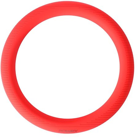 POWRX Power Ring Kettlebell Gymnastikringe Silikon-Stahl 4,5 KG, Perfekt für Gewichtstraining, Verschiedene Griffe und Funktionen, Einfache Lagerung und Reisemöglichkeit - 32,9x3,7x32,9 cm - Rot
