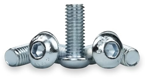 25 tornillos de cabeza alomada con hexágono interior, tornillos galvanizados, inoxidables, tornillos de cabeza plana, tornillos de cabeza plana, tornillos de cabeza redonda (M8 x 20 mm, 25)