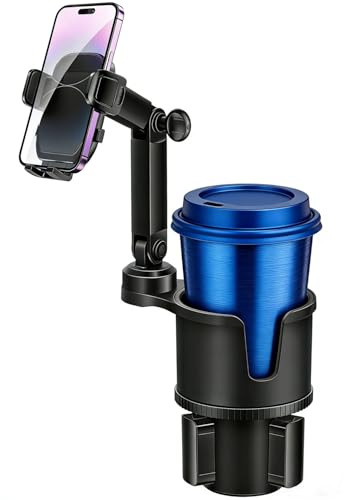 Cup Phone Holders for Your Car, [360°Adjustable] Car Cup Holder Phone Cradle for 2.5-4 Cup Holders-Compatible with iPhone 15/14 Pro, Phone Holder Mount for Truck/SUV| Anti-Slip & No Shake Design