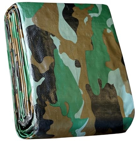 STARPYNG-7 Mil Camouflage 6x8 Feet Tarp-Multifunctional Camo Waterproof Tarpaulin-Waterproof, UV Resistant, Rip and Tear Resistant, Poly Tarpaulin with Reinforced Edges for Cover