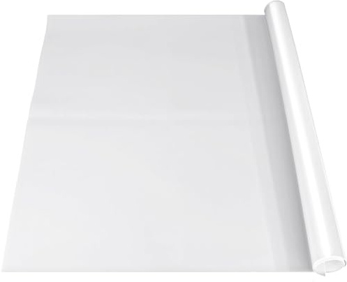 VOKOY 36x24 Inch Silicone Mat for Crafts, Extra Large Silicone Painting Mat, Clear Silicone Sheet for Kitchen Countertop, Baking, Clay, Arts - Heat resistant, Washable (White,Translucent)