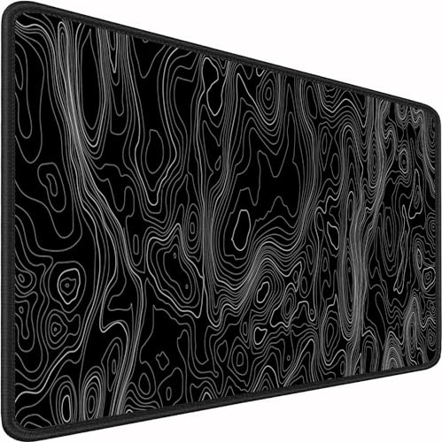 Premium Gaming Mauspad XXL 900 x 400 mm - Wasserdicht & rutschfest - Genähte Kanten für Haltbarkeit - Perfekt für PC, MacBook und Laptop - Großes Mousepad 900x400 mm (Flüssigmetall)