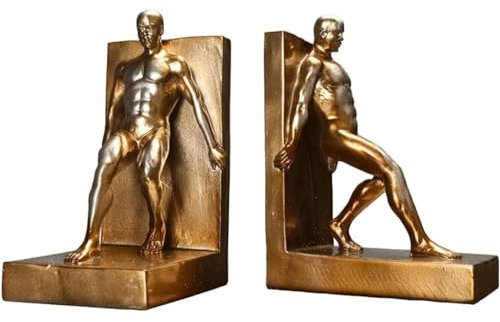 RUVOO Buchstütze Bücherstütze Buchstützen aus Metall, Figuren, dekorative Buchstützen mit Gravur, für Halten von Büchern, Kunstbuchstoppern Bücherhalter Schreibtisch Buchstützen