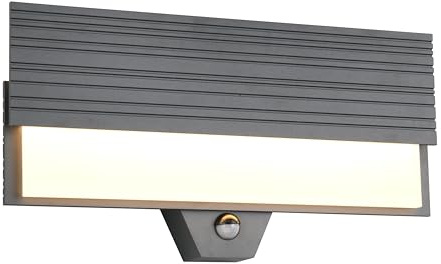 Trio Leuchten LED Außen Wandleuchte Mariza 247069142, Aluminium Druckguss, Glas weiß, inkl. 10 Watt LED, Bewegungssensor, Anthrazit