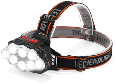 ZONJIE Head Torch Rechargeable - Super Bright 22000 Lumen Headlight LED Rechargeable Waterproof LED Head Lamp Hands-Free Flashlight for Camping, Fishing, Cycling, Hiking, Emergency