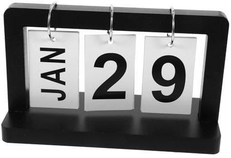 NUOBESTY Tischkalender Retro Kalender Für Schreibtisch Stilvolle Desktop-dekoration Mit Monats Und Datumsanzeige Für Büro Und Zuhause