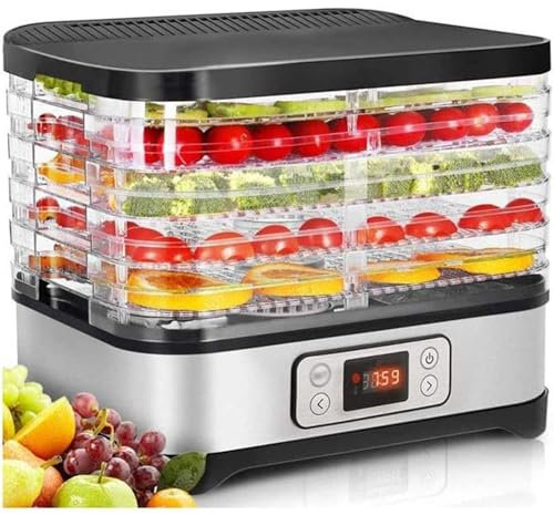 PLOTSAGE 5 Layers Fruit Dryer Fully, Pet Snack Drying Machine, Fruit Vegetable Meat Dehydrator, for Fruits, Vegetables, Mushrooms, Jerky/Biltong, Meat,Black