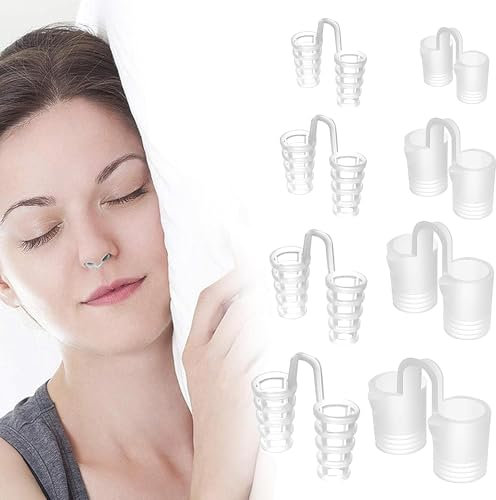 8er-Pack Nasenspreizer, Nasenklammer Schnarchen, Nasendilatator, Nasenspreizer Besser Atmen, Anti Schnarch Nasenspreizer, Wiederverwendbares Schnarchstopper, Für Entspannte Nächte (4 Größen)