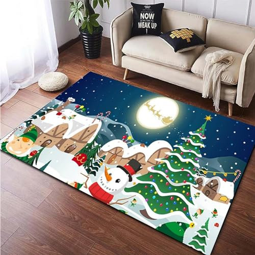 Teppich Läufer Flur Weihnachten 3D Küchenläufer, Lange Korridor Teppich, Für Flurtreppen Schlafzimmer,rutschfest Schallschutz Türmatte Mit 60 X 120 cm - Leicht Zu Reinigen-4223626545