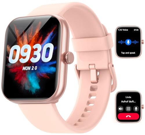 Gydom Smartwatch Damen mit Telefonfunktion, 1,91 Smart Watch, Alexa Built-in, Sportuhr mit 100 Sportmodi, Herzfrequenz-Schlafmonitor SpO2, IP68 Wasserdicht, Fitnessuhr für Android und iOS